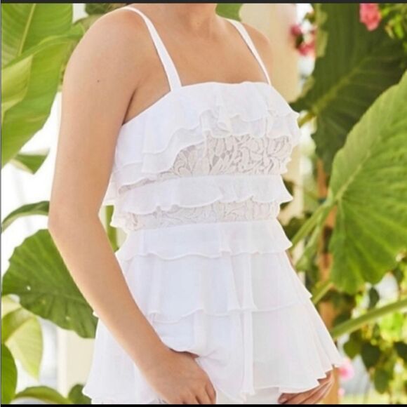 Lilly Pulitzer Olive Top In Resort White Size 8 New - Picture 5 of 11